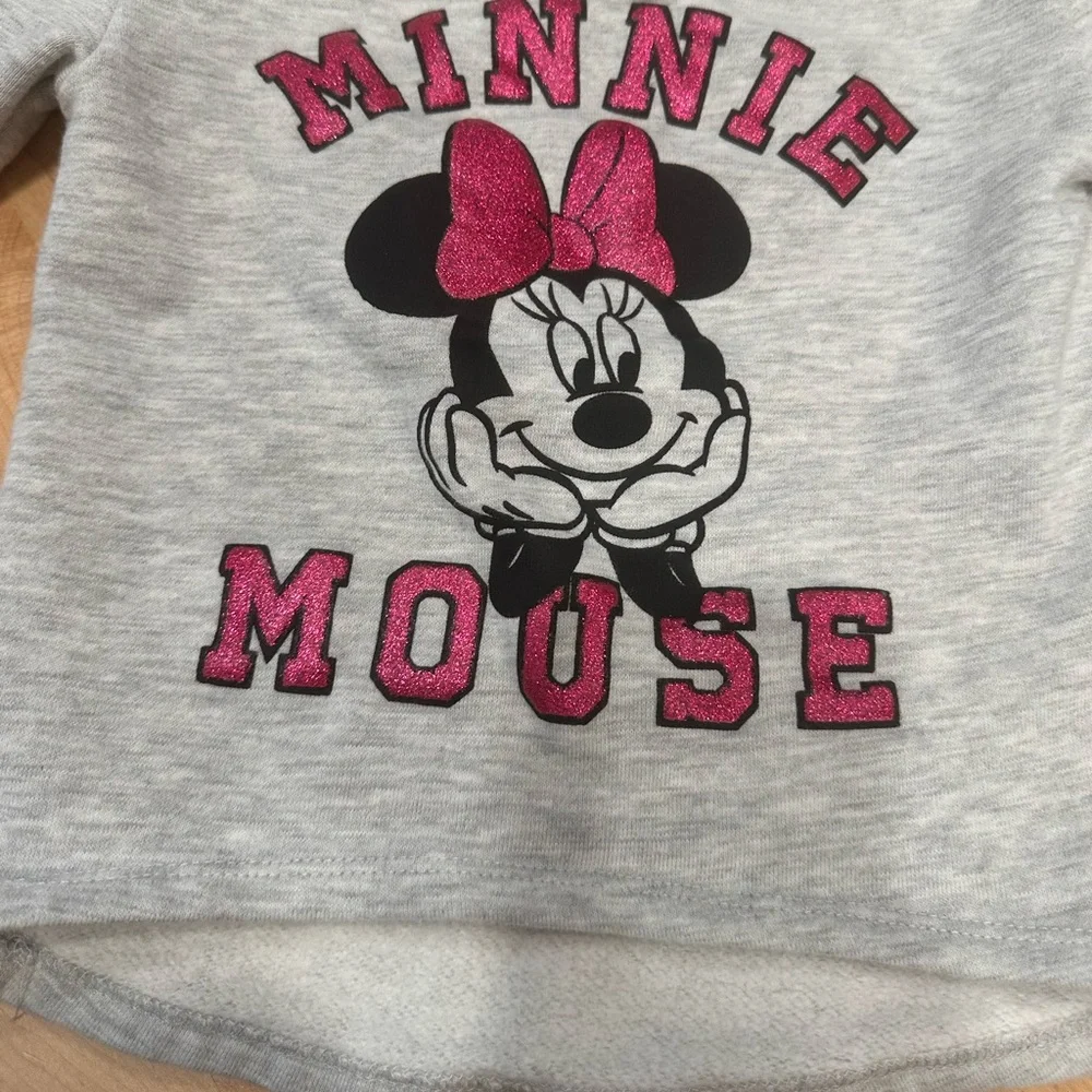 Disney Minnie Mouse Gray Sweatshirt with Pink Accents